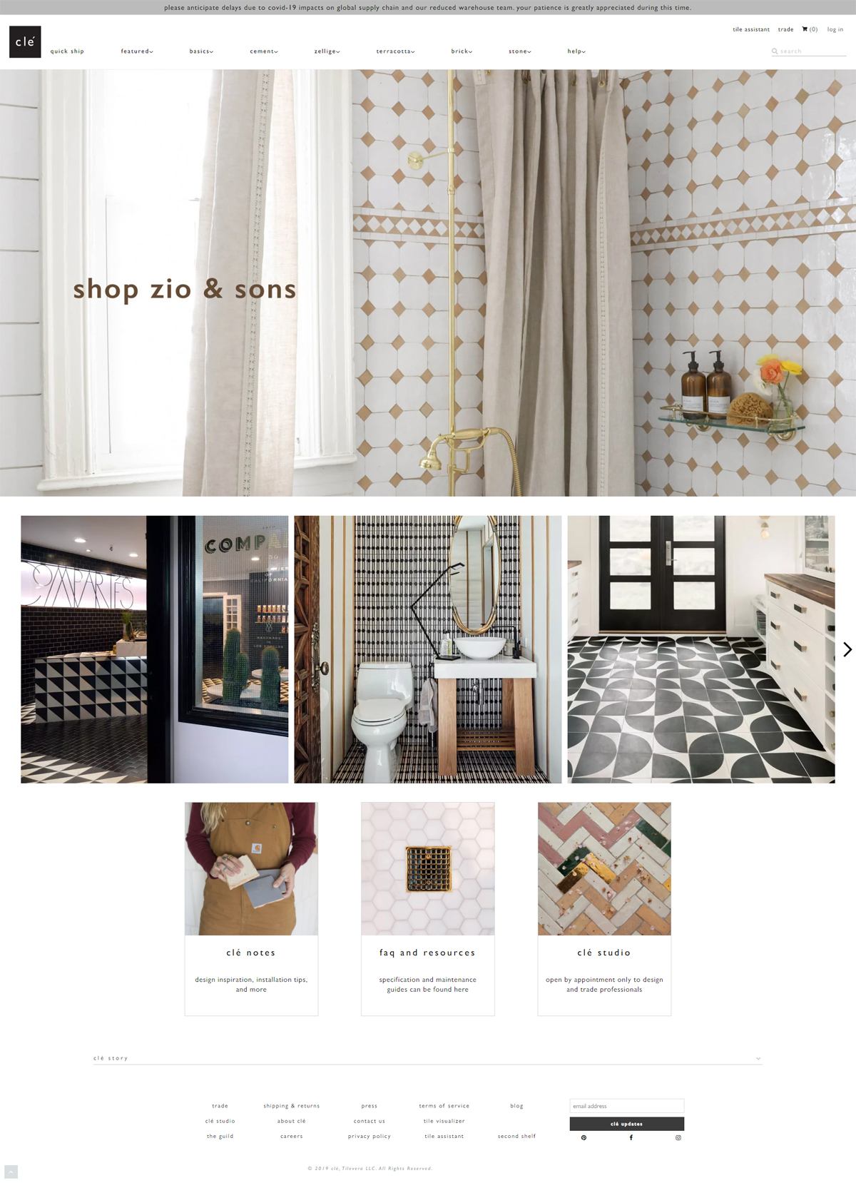 eCommerce website: Clé Tile