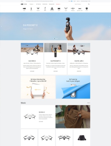 eCommerce website: DJI Store