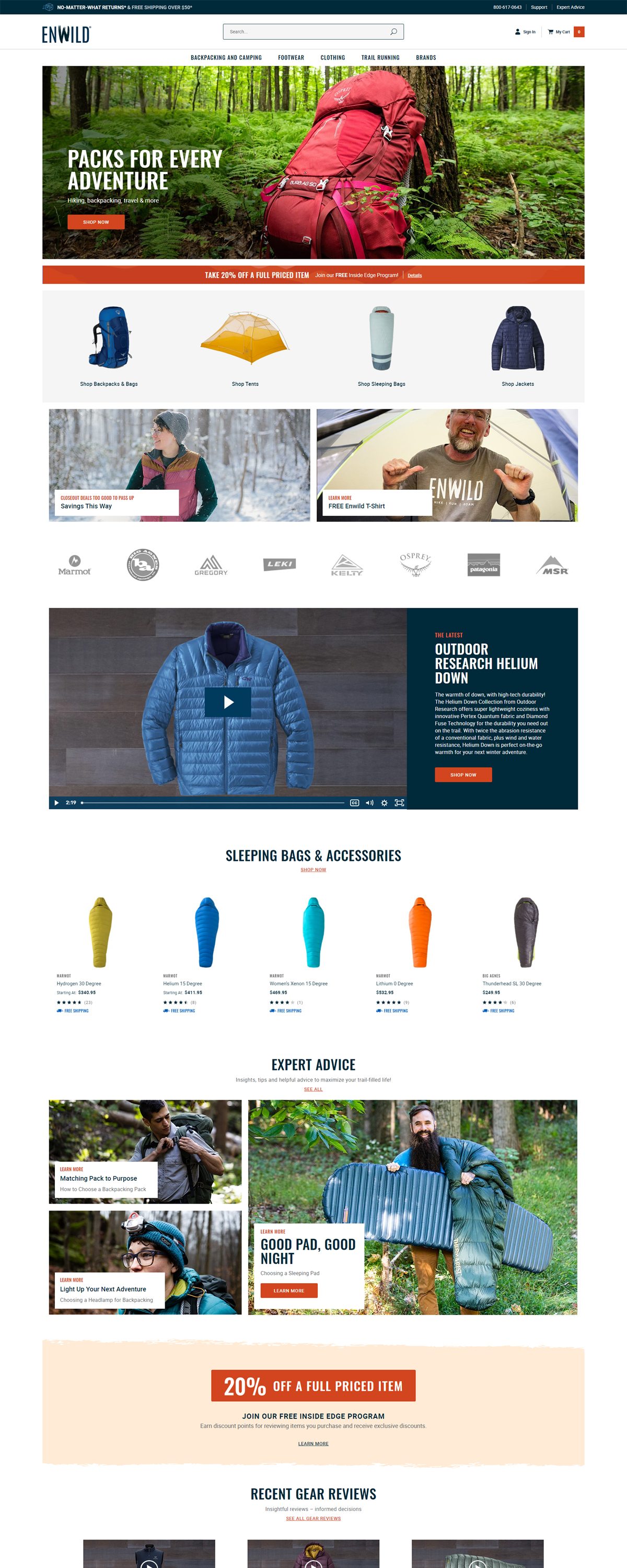eCommerce website: Enwild