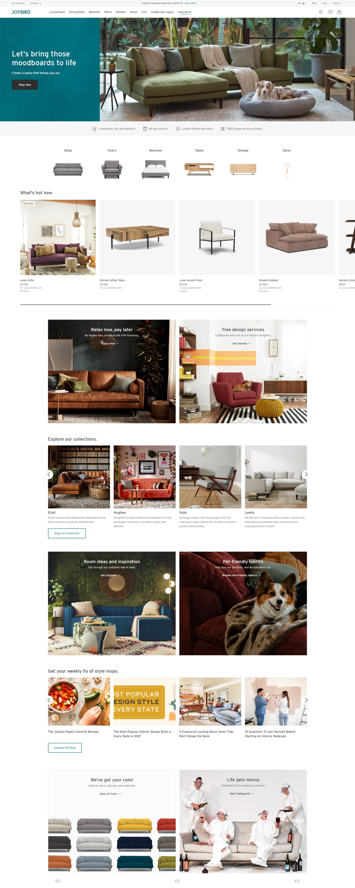 eCommerce website: Joybird