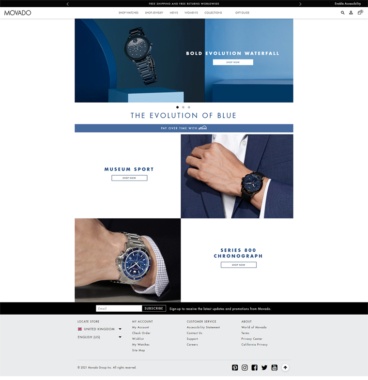 eCommerce website: Movado