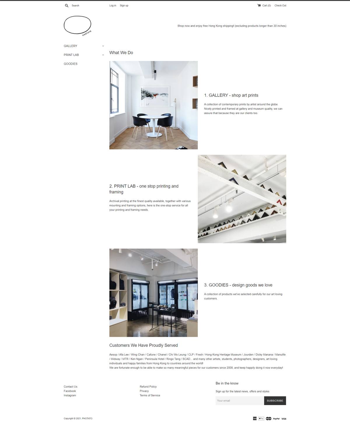 eCommerce website: Photato