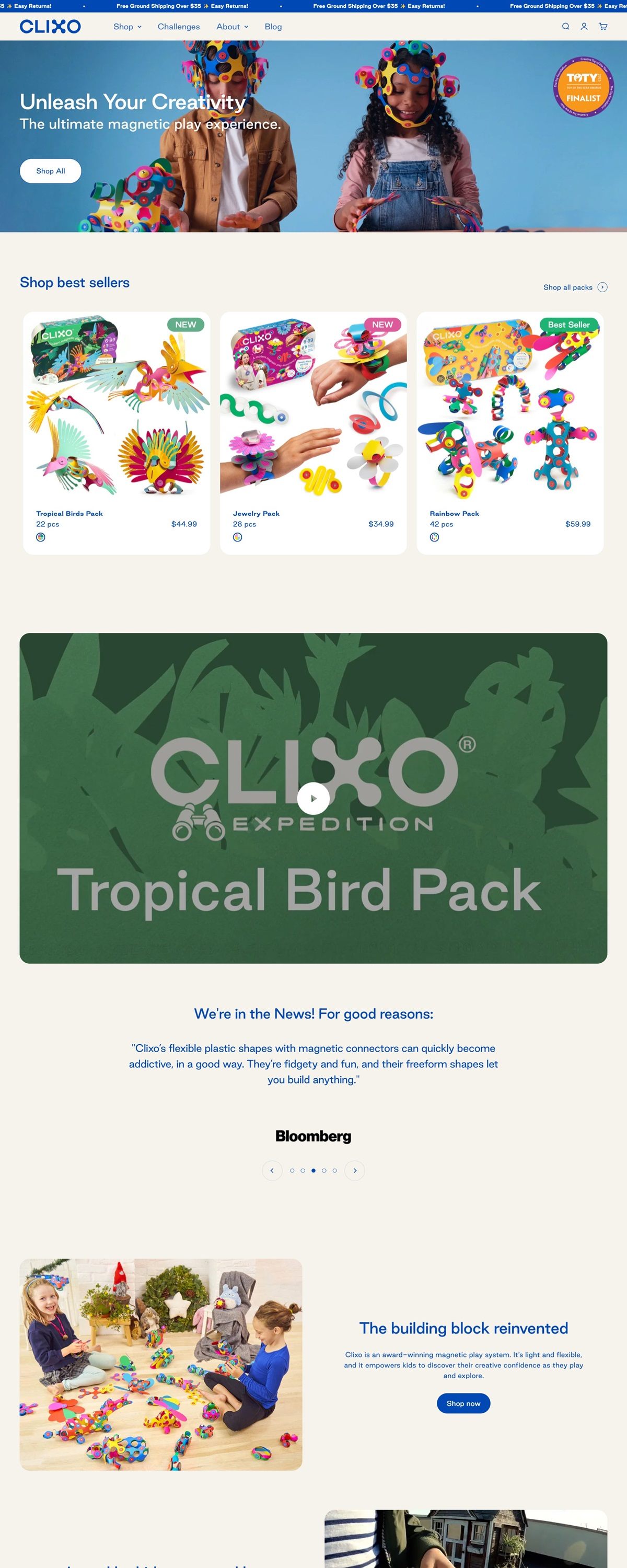 eCommerce website: Clixo