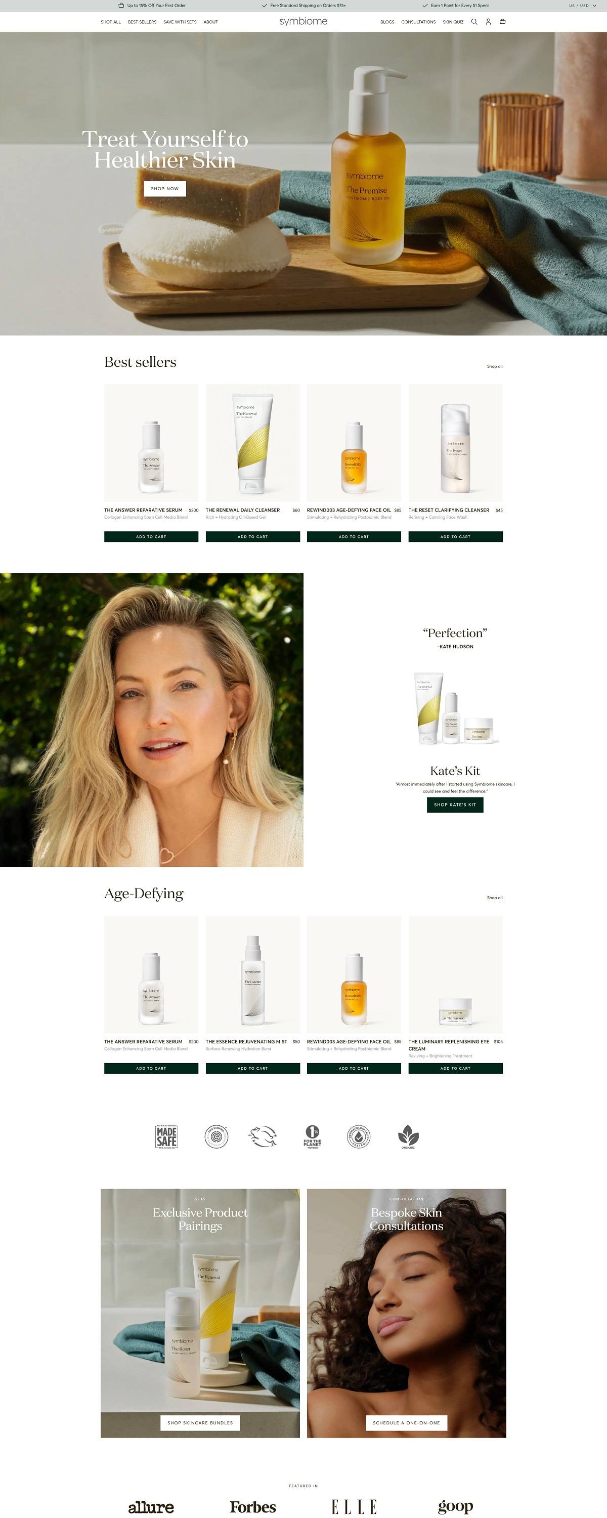 eCommerce website: Symbiome