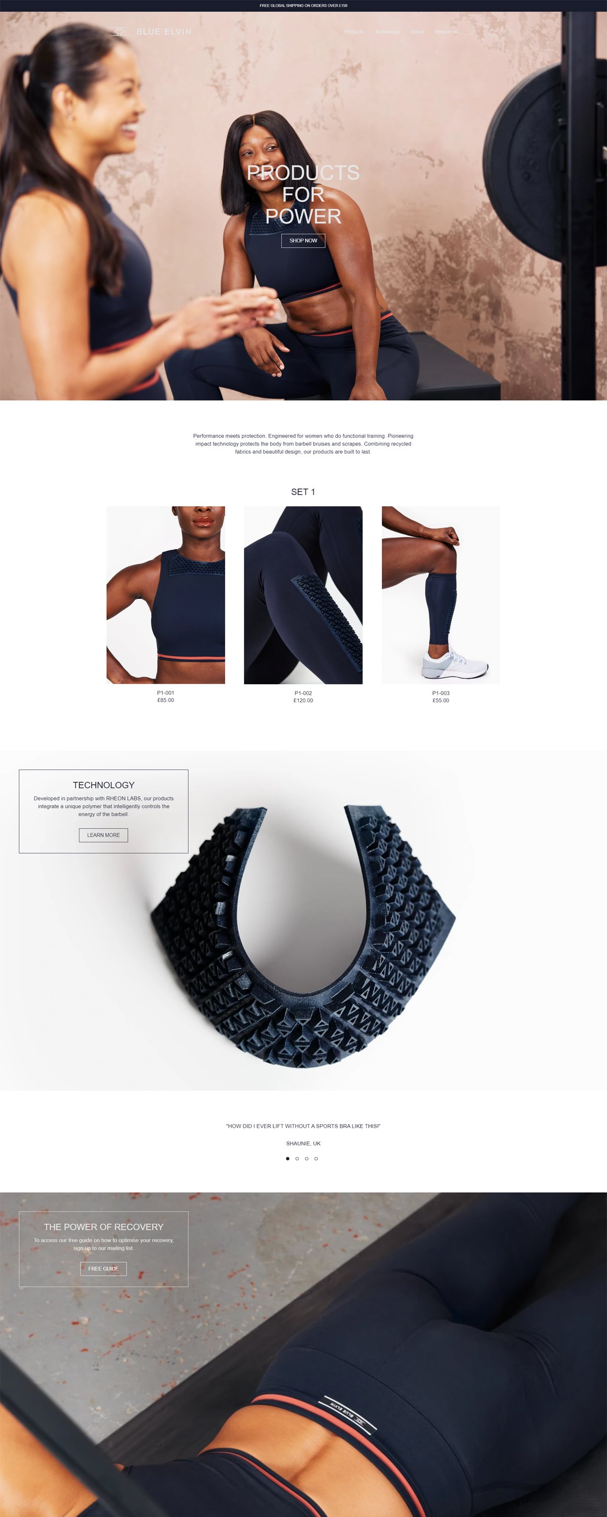 eCommerce website: Blue Elvin