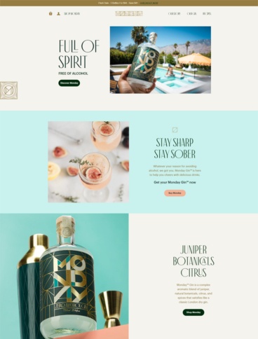 eCommerce website: Drink Monday
