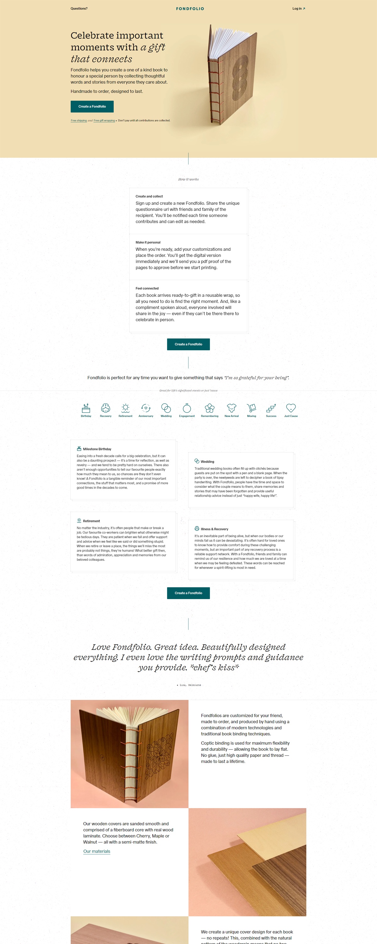 eCommerce website: Fondfolio