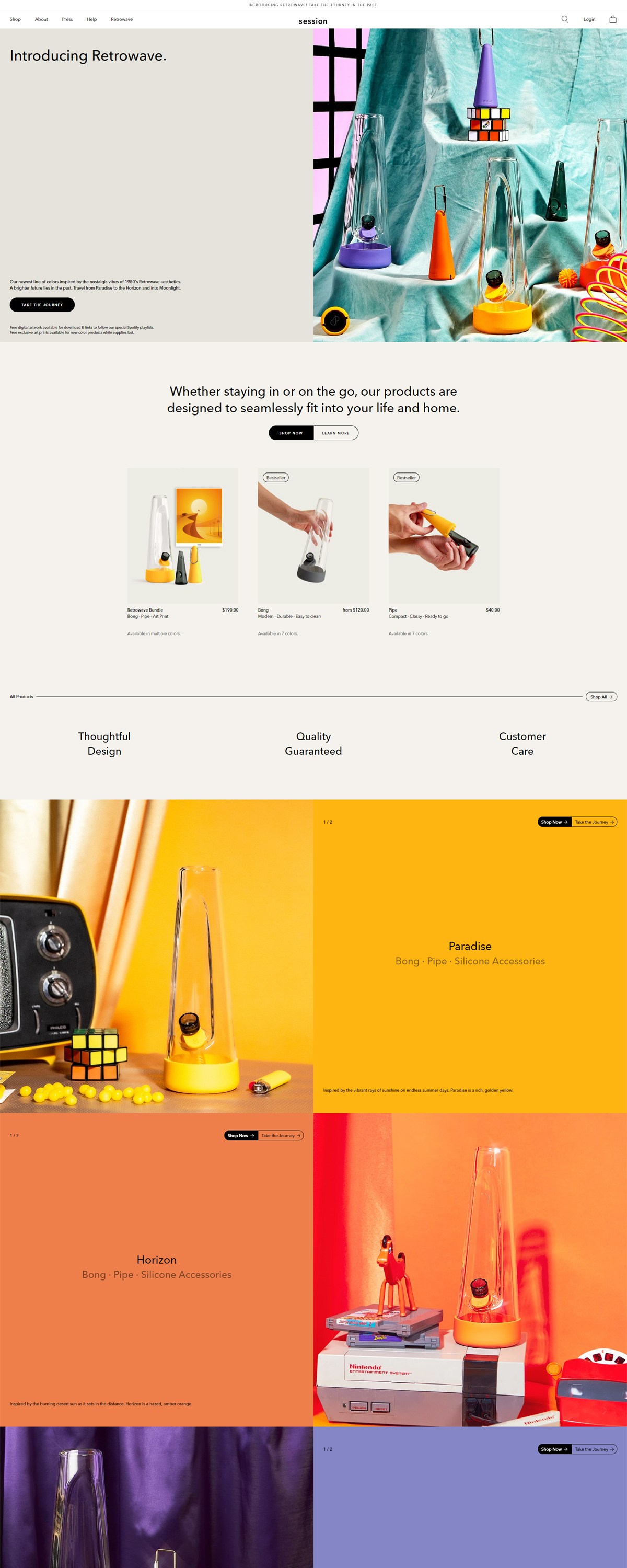 eCommerce website: Session Goods