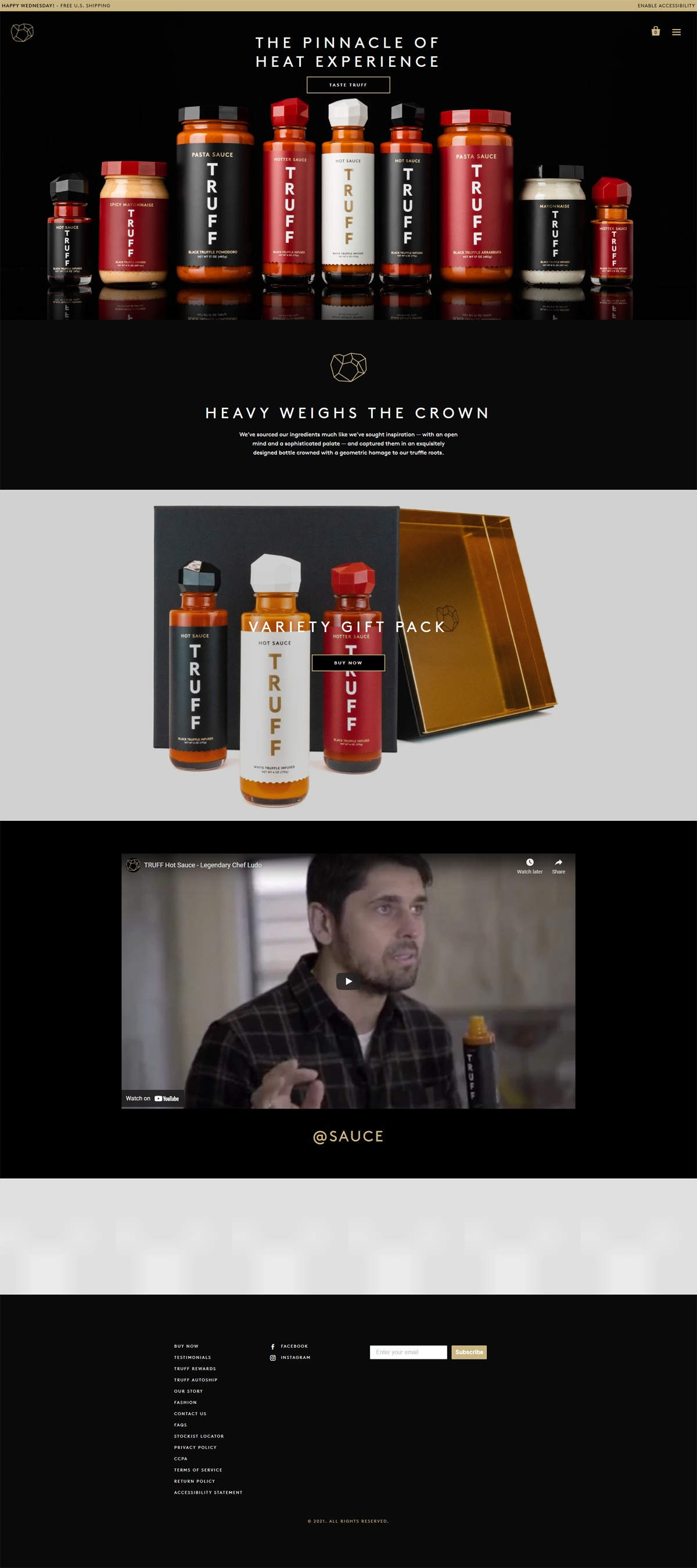 eCommerce website: Truff