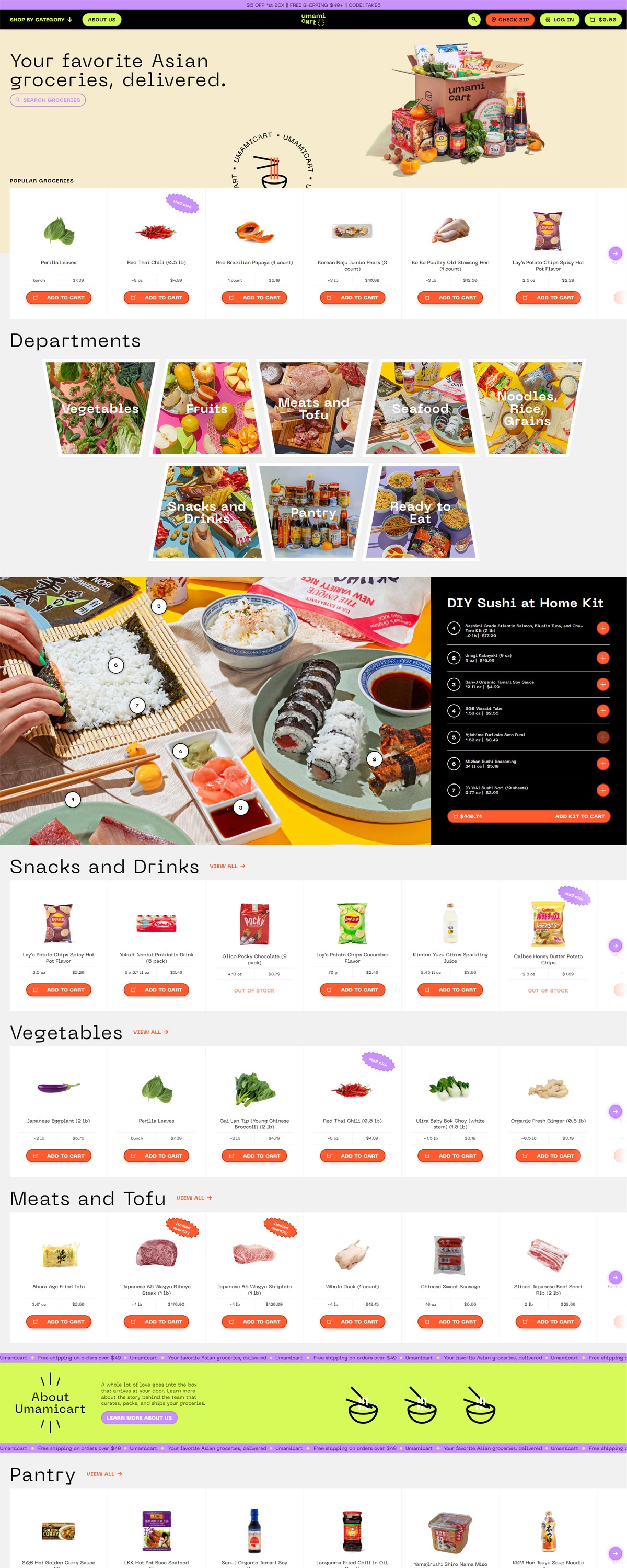 eCommerce website: Umami Cart
