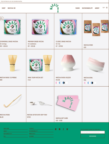 eCommerce website: Maratcha