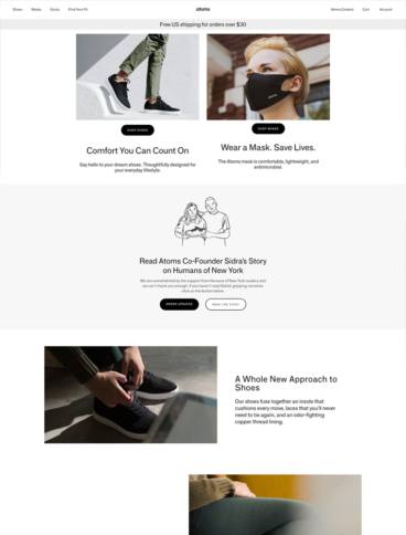 eCommerce website: Atoms