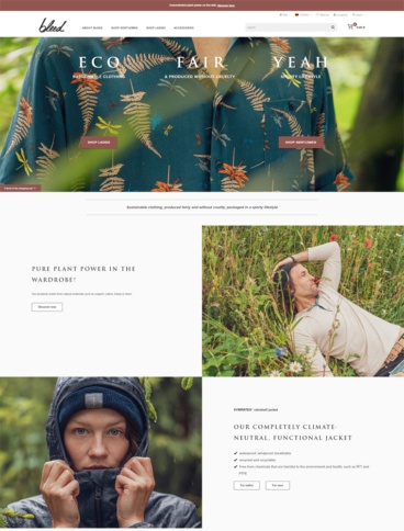 eCommerce website: Bleed Clothing