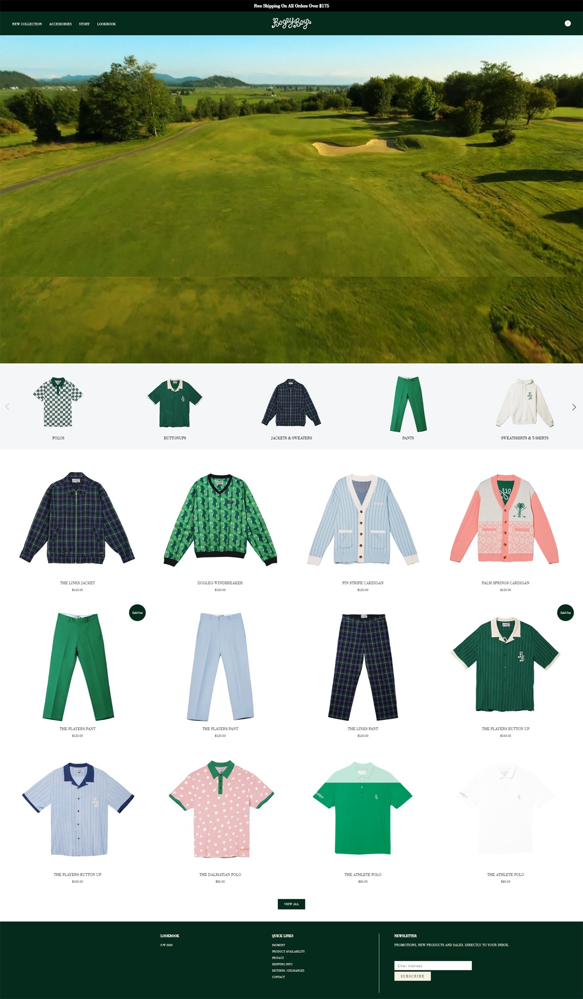 eCommerce website: Bogey Boys