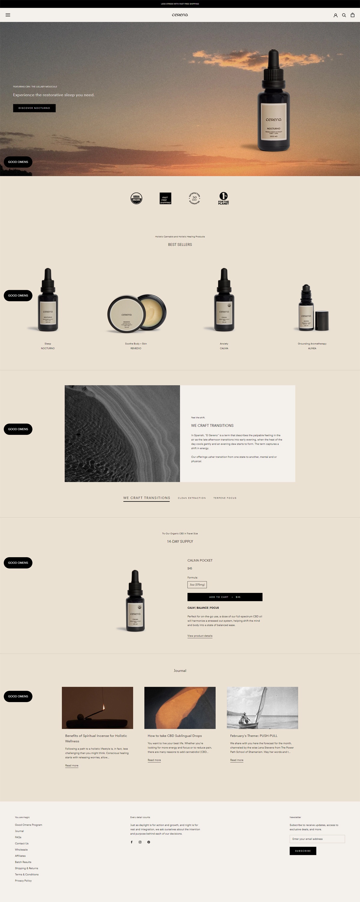 eCommerce website: Cerena