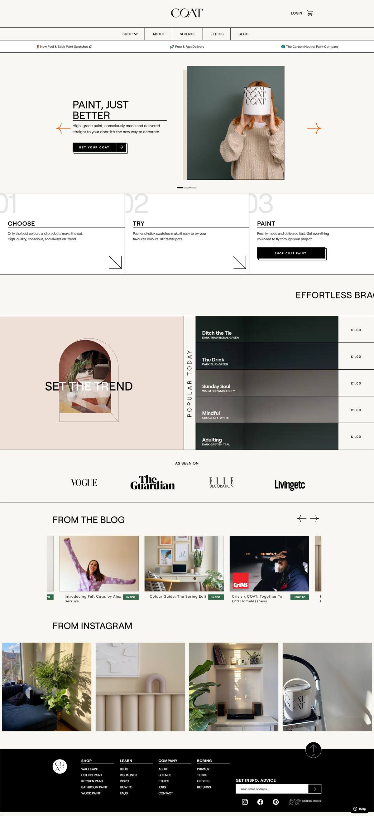 eCommerce website: Coat