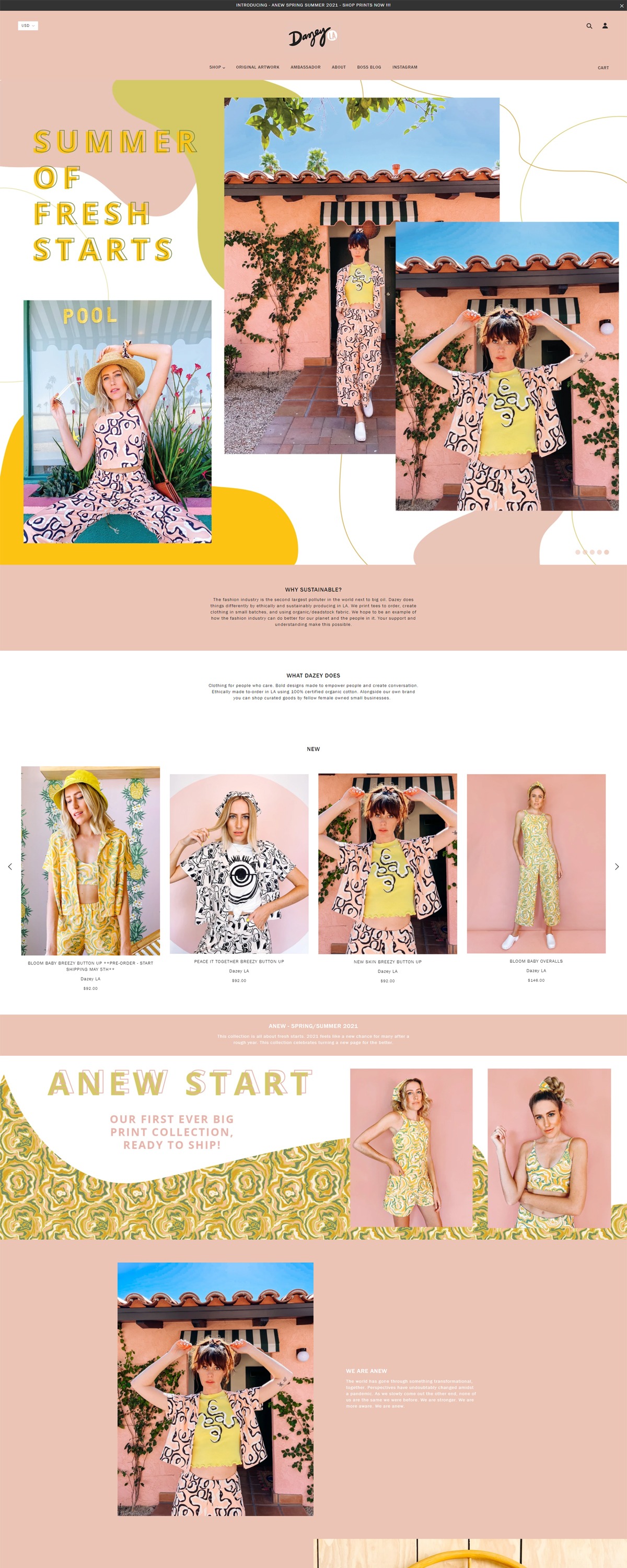 eCommerce website: Dazey LA