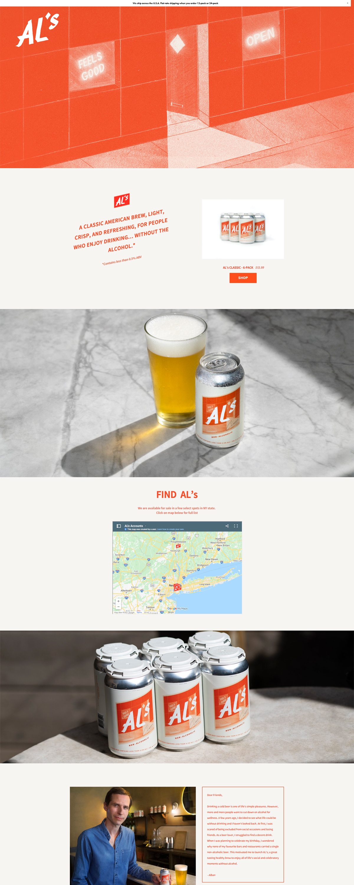 eCommerce website: AL’s