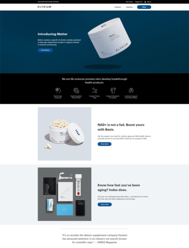 eCommerce website: Elysium