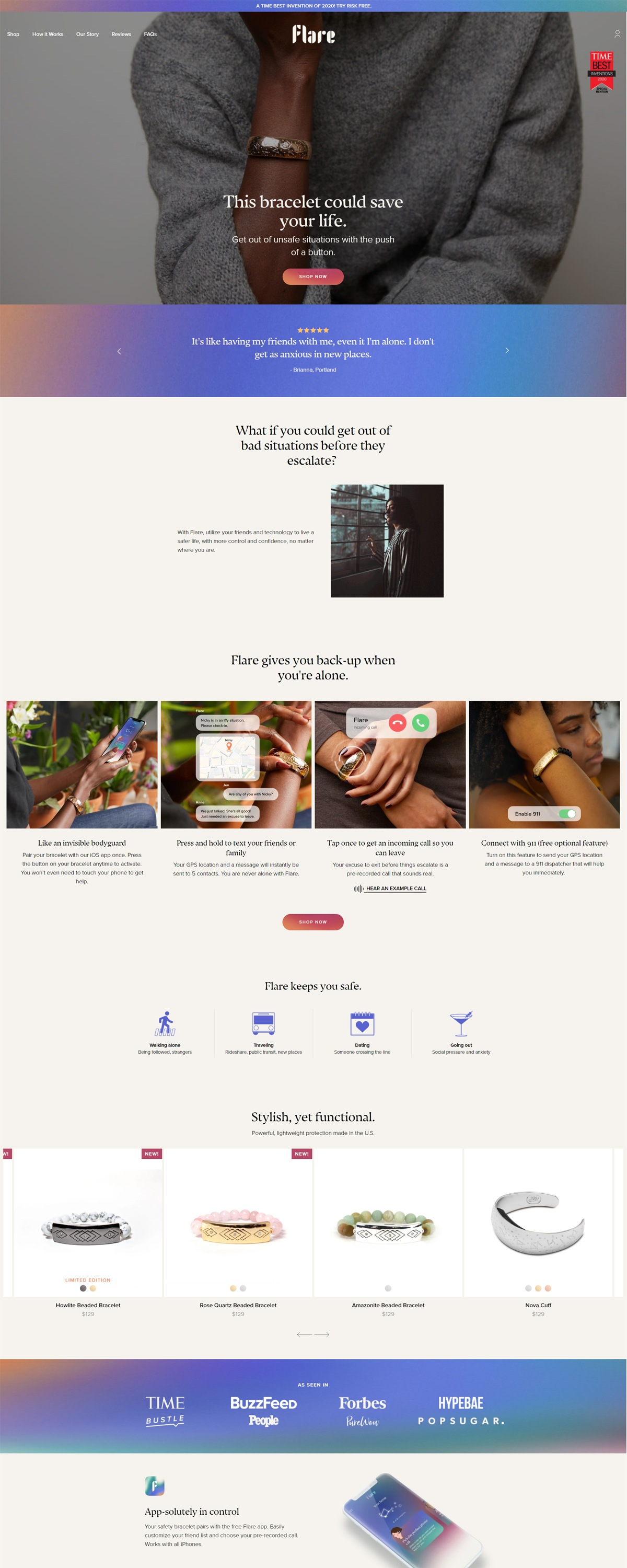 eCommerce website: Flare