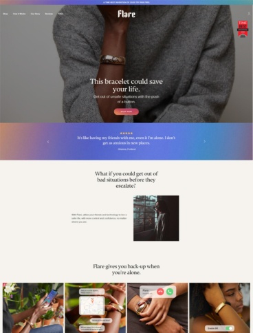 eCommerce website: Flare