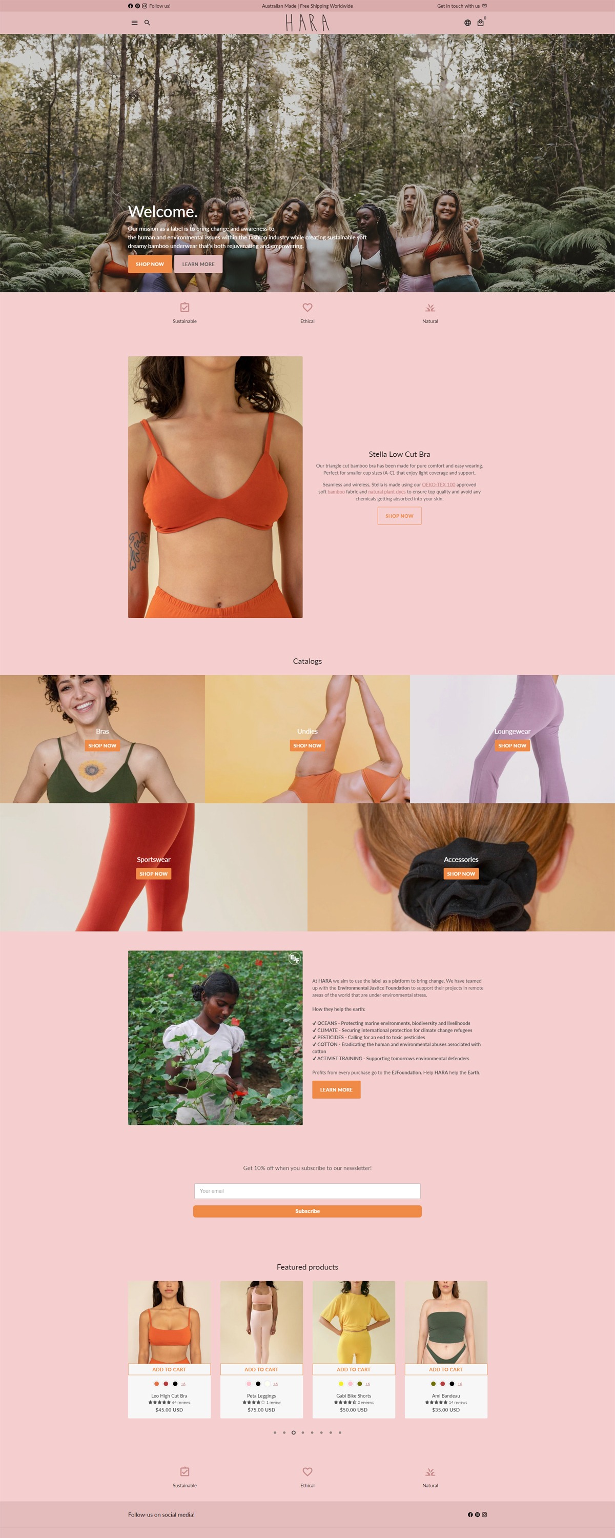 eCommerce website: HARA