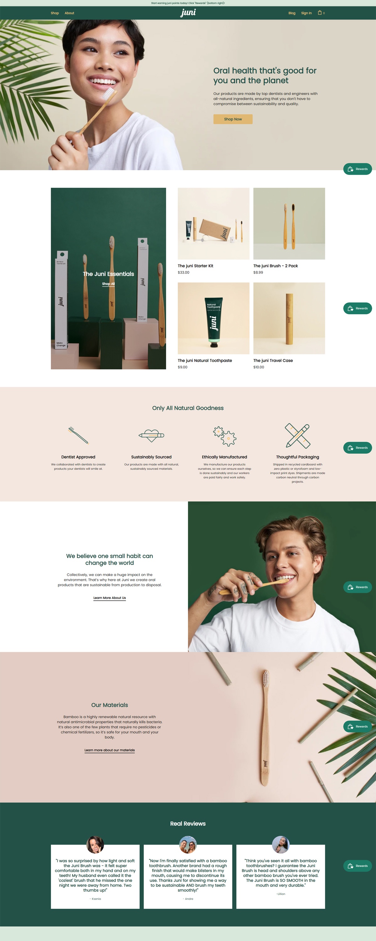 eCommerce website: Juni Essentials
