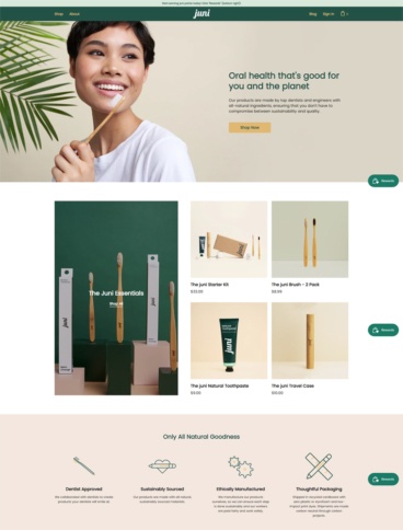 eCommerce website: Juni Essentials