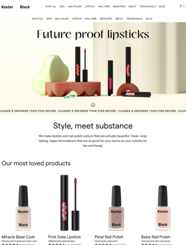 eCommerce website: Kester Black