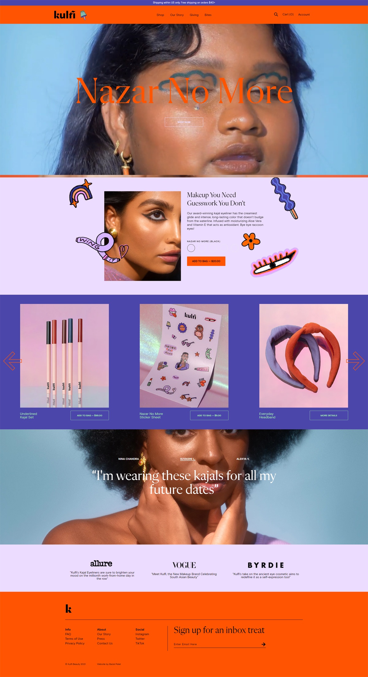 eCommerce website: Kulfi Beauty