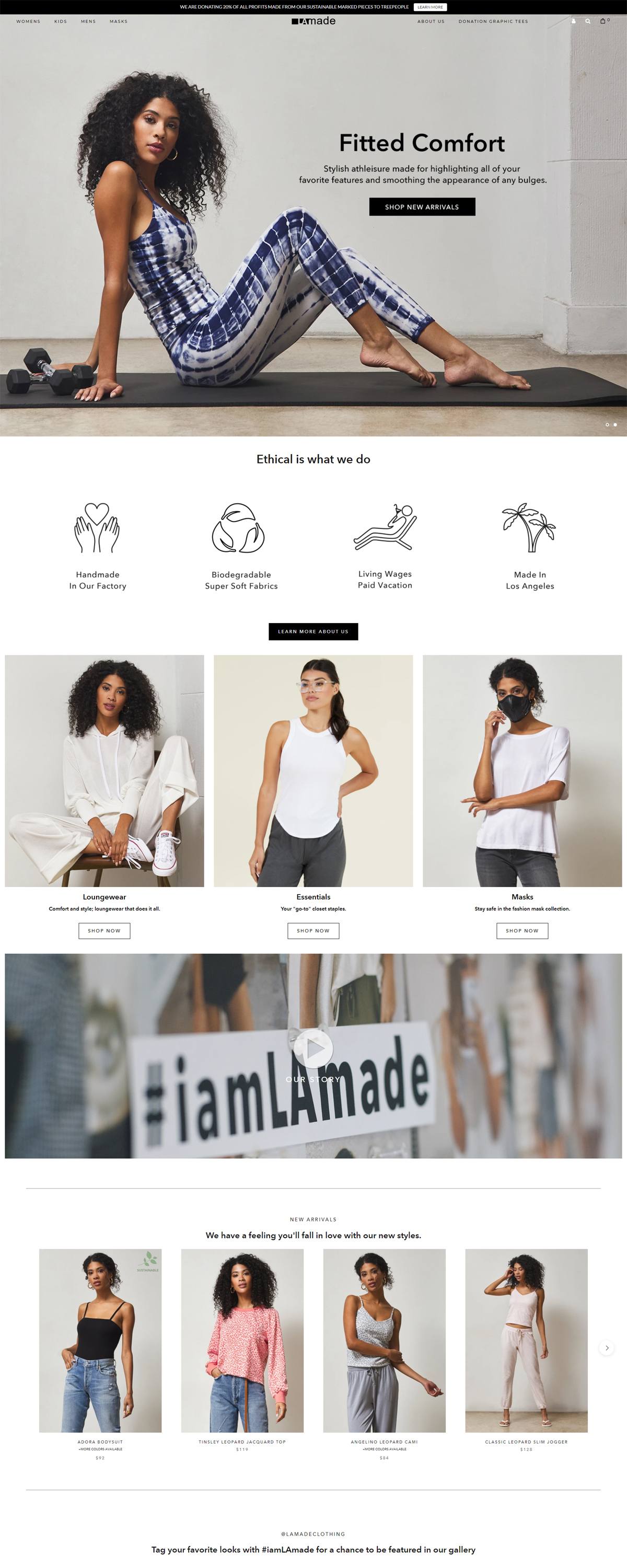 eCommerce website: Lamade