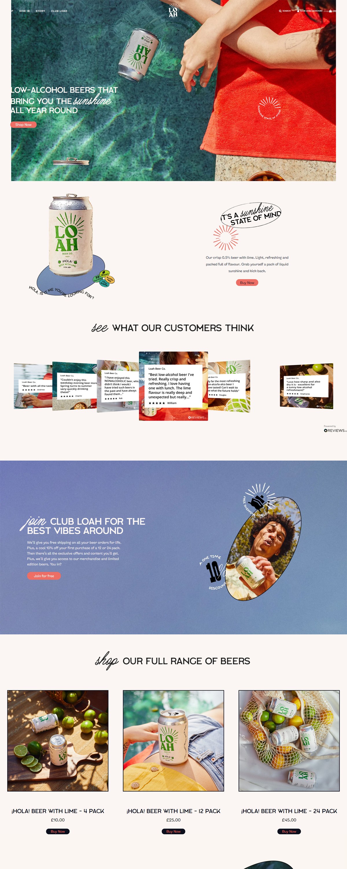 eCommerce website: Loah Beer