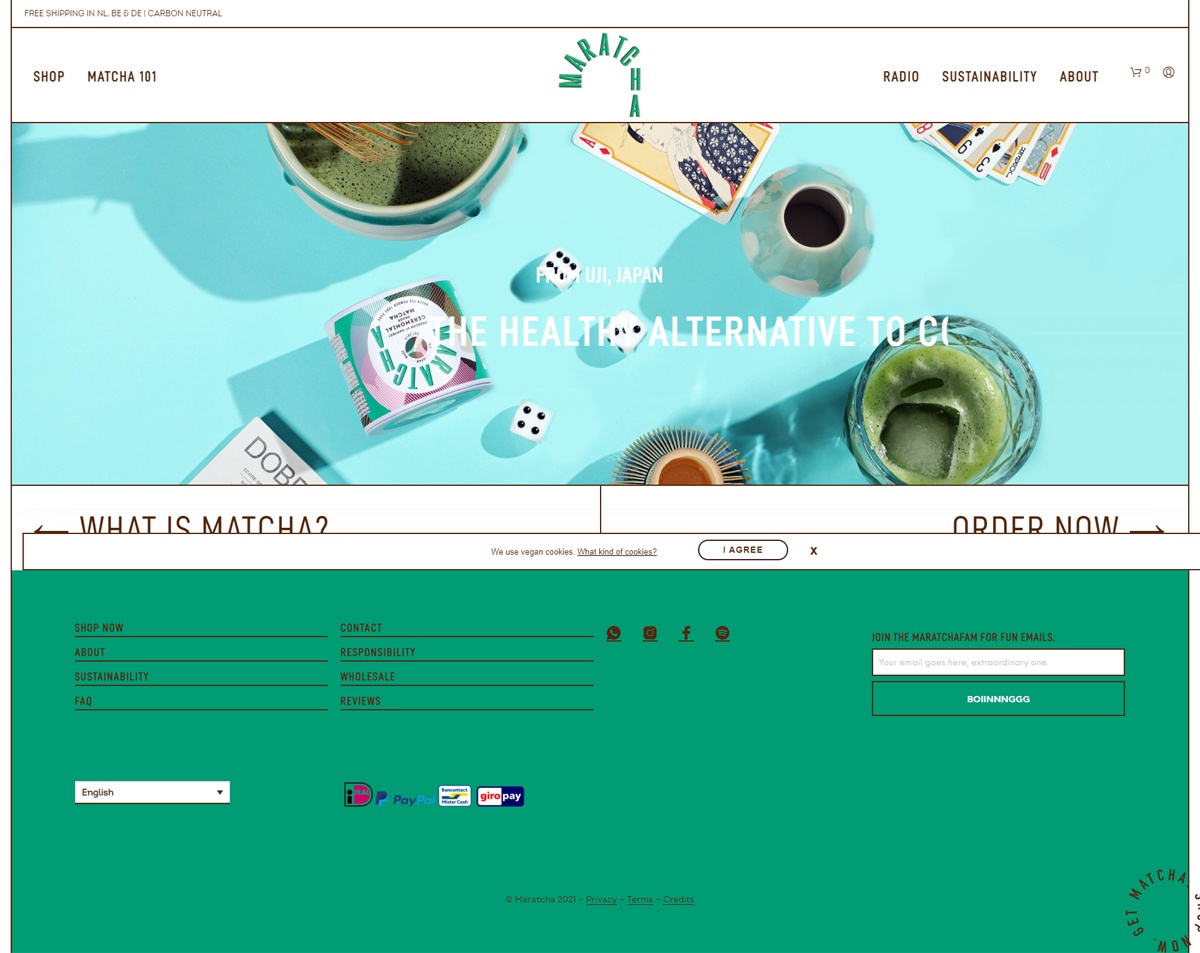 eCommerce website: Maratcha