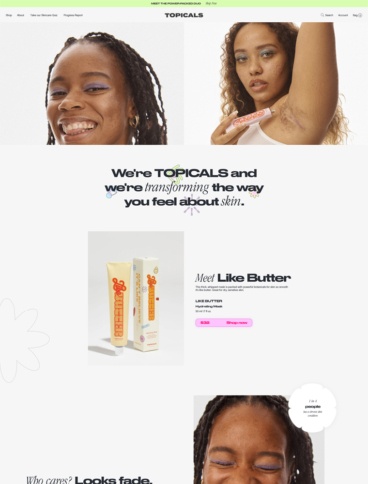 eCommerce website: Topicals