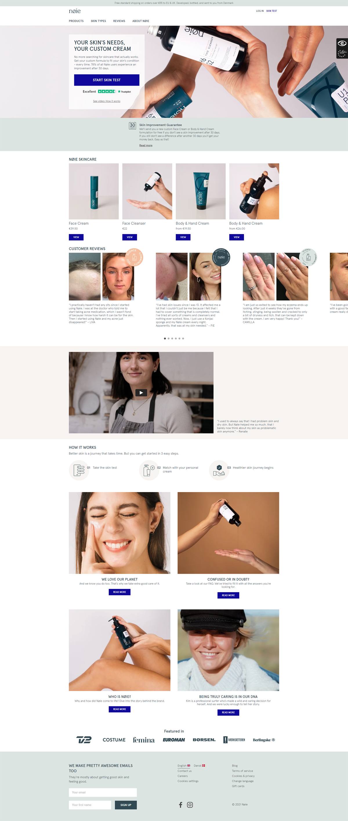 eCommerce website: Nøie