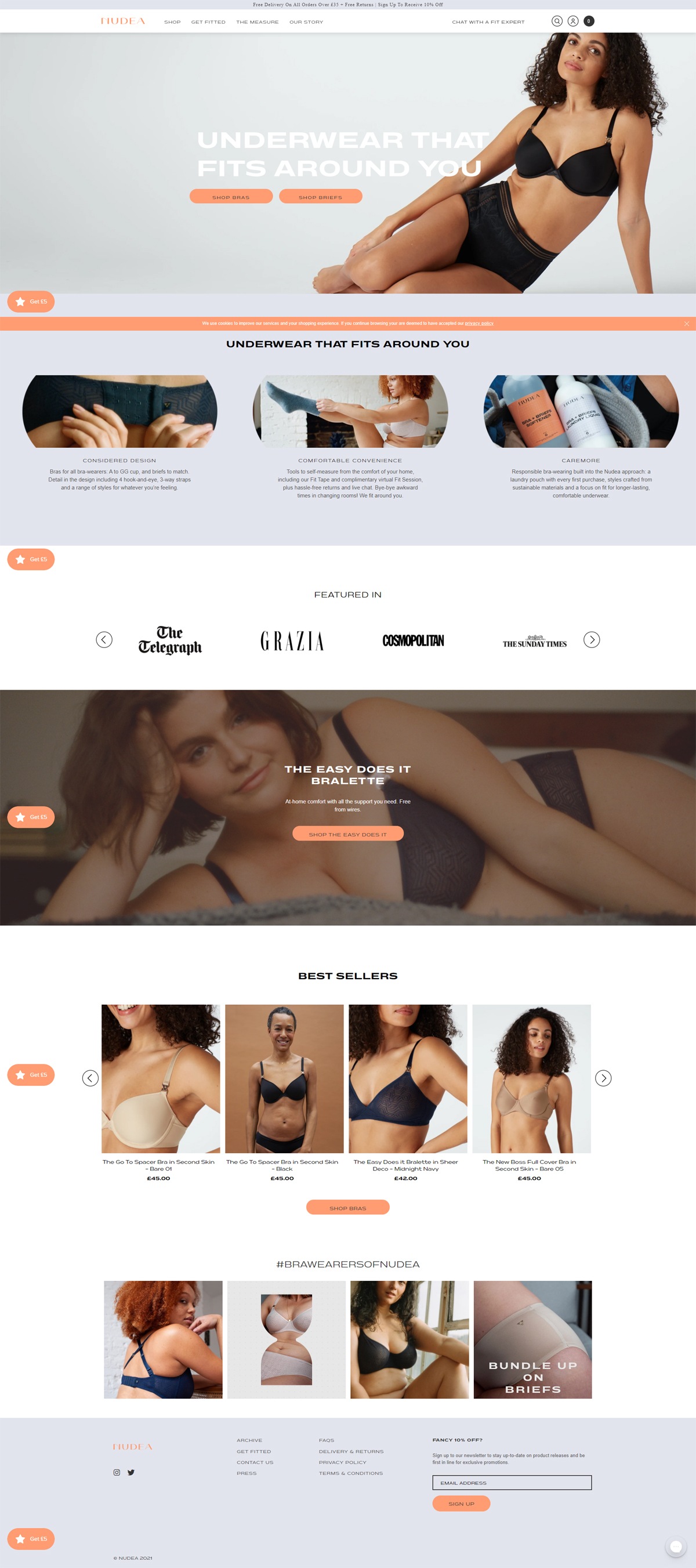 eCommerce website: Nudea