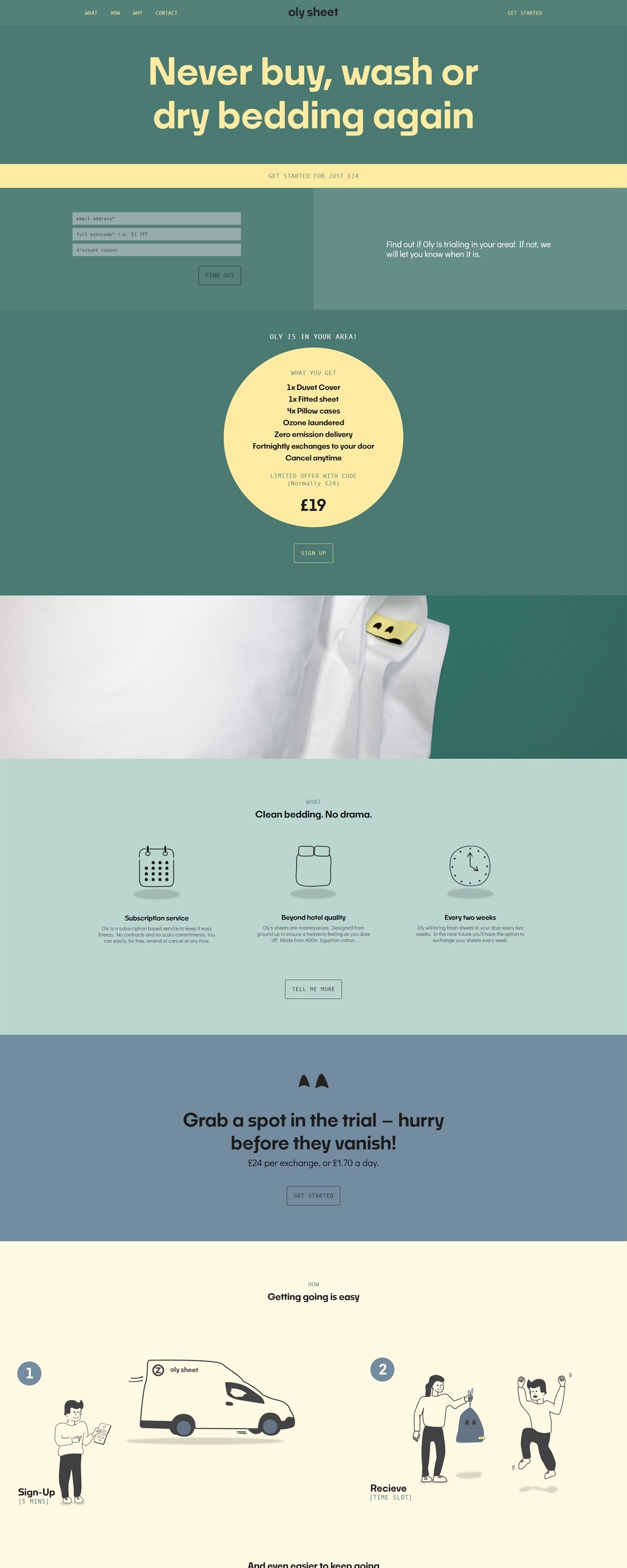 eCommerce website: Oly Sheet