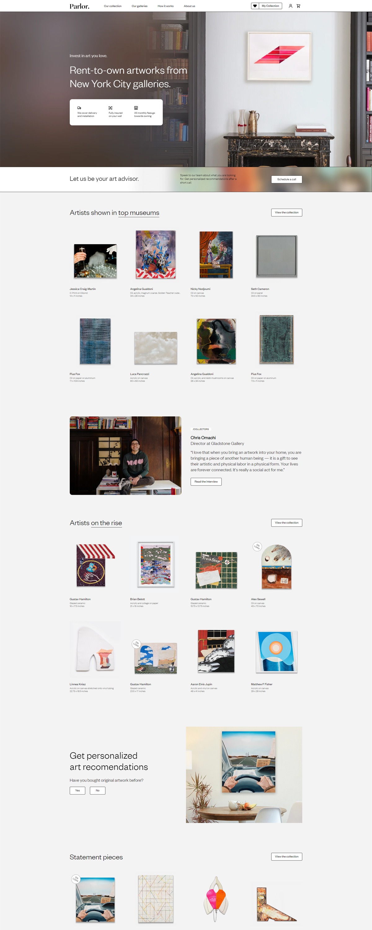 eCommerce website: Parlor