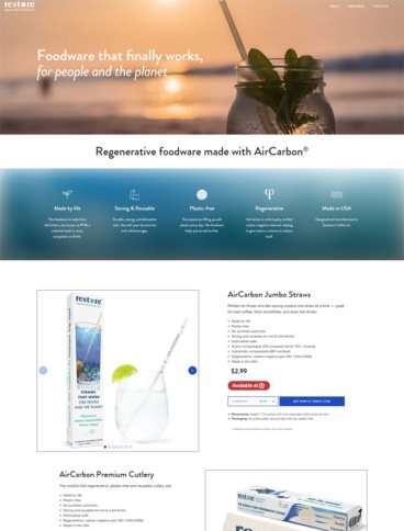 eCommerce website: Restore Foodware