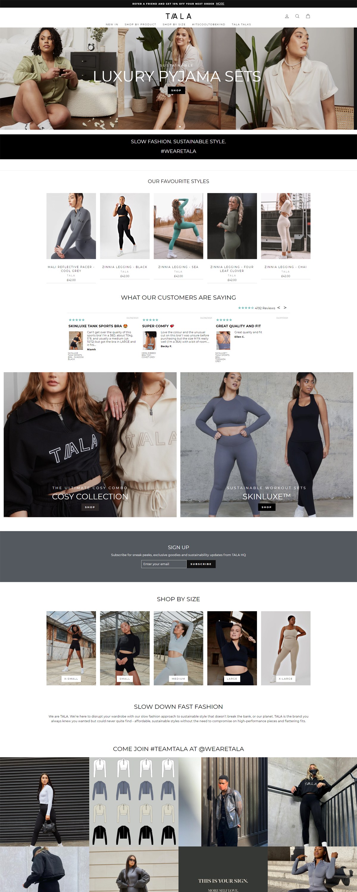 eCommerce website: TALA