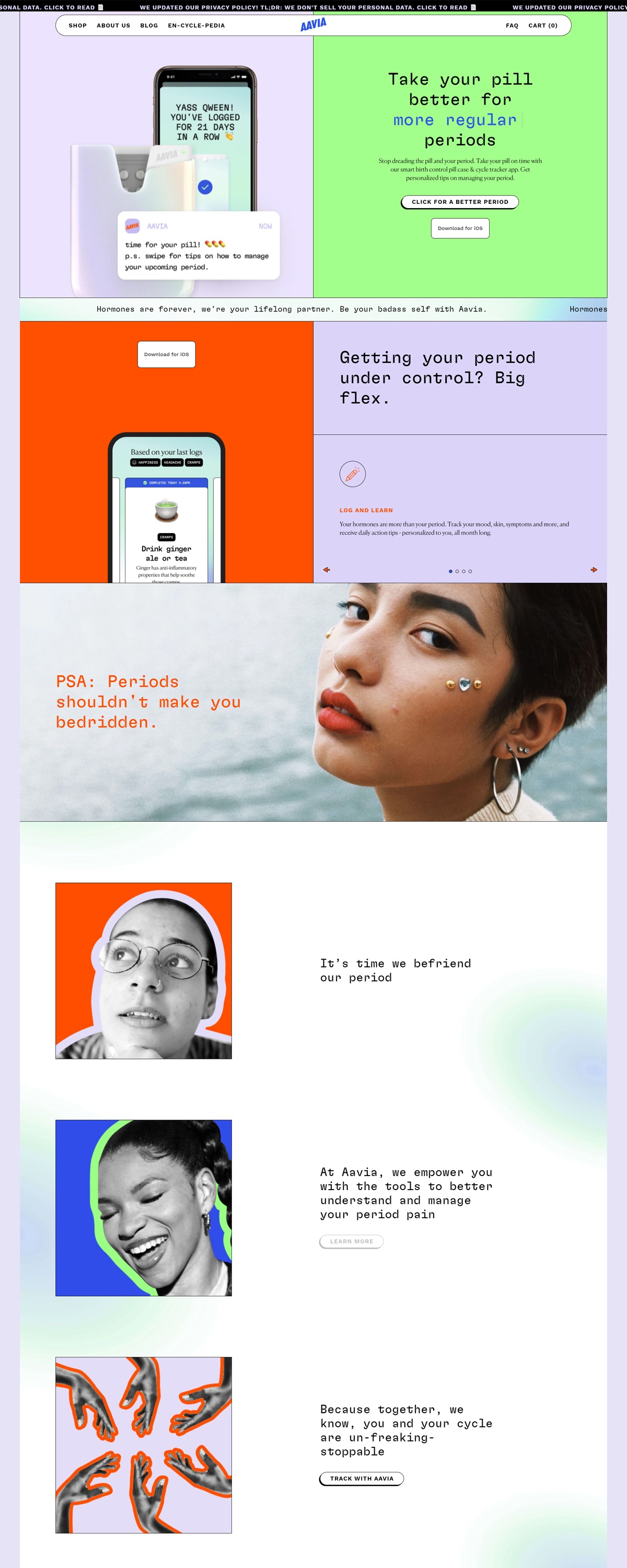 eCommerce website: Aavia