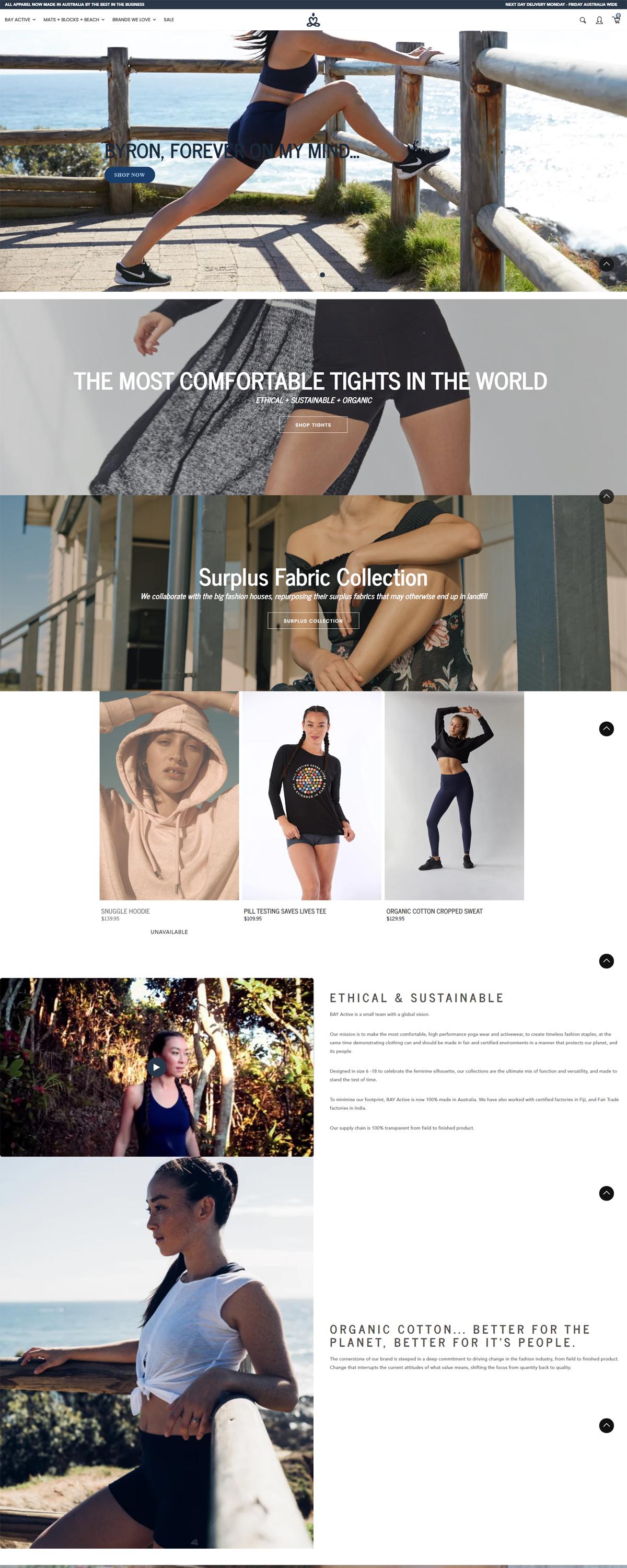 eCommerce website: BAY Active