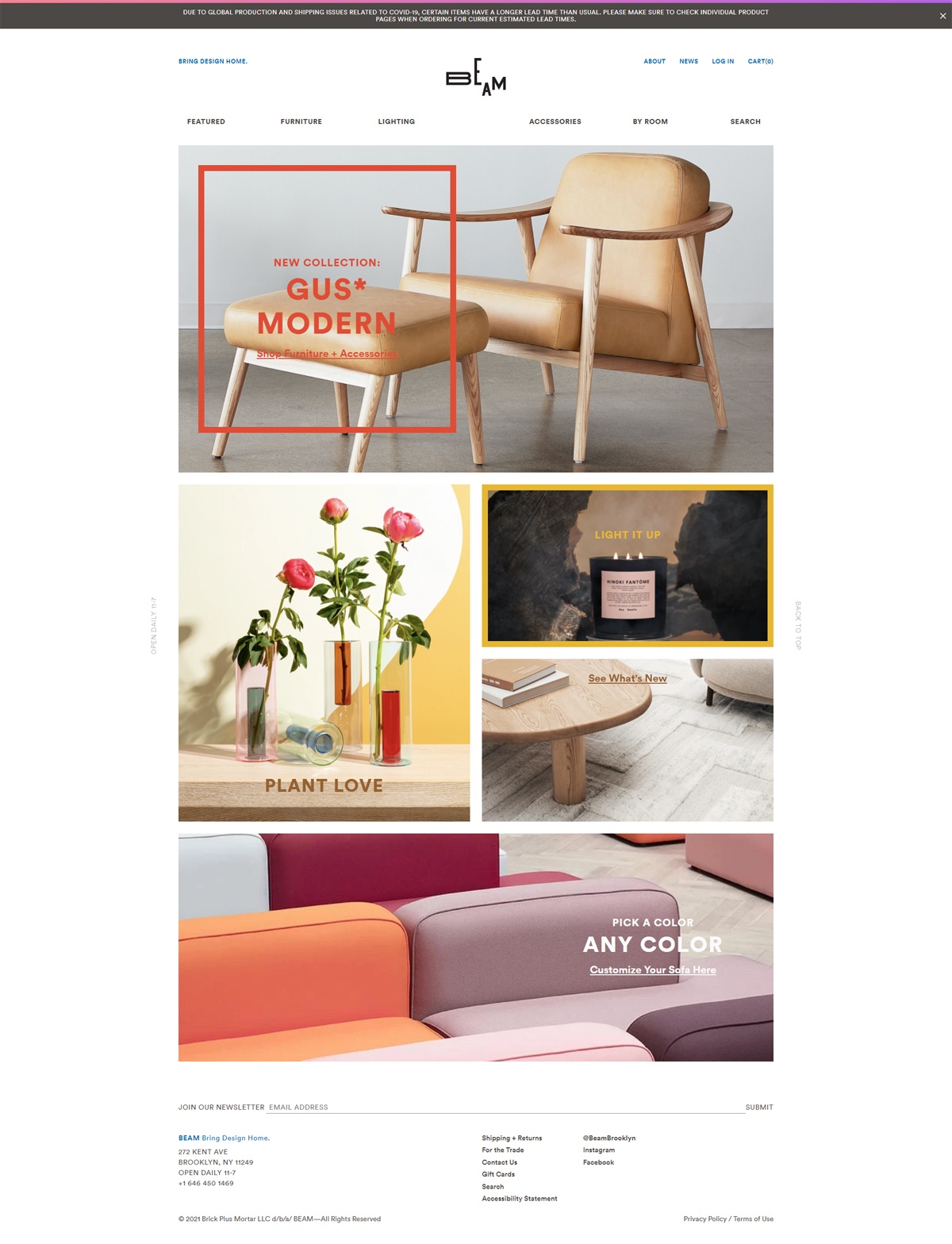 eCommerce website: BEAM