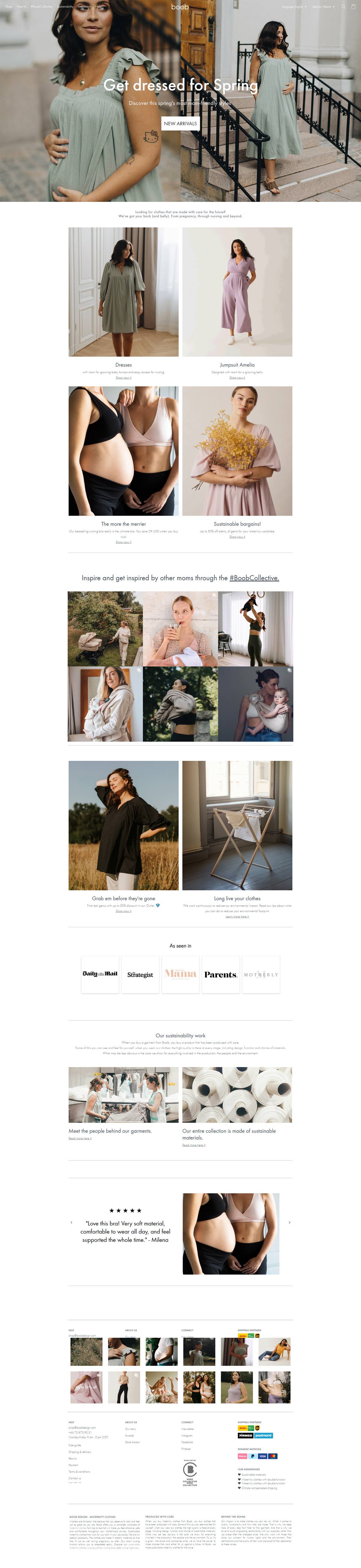 eCommerce website: Boob Design