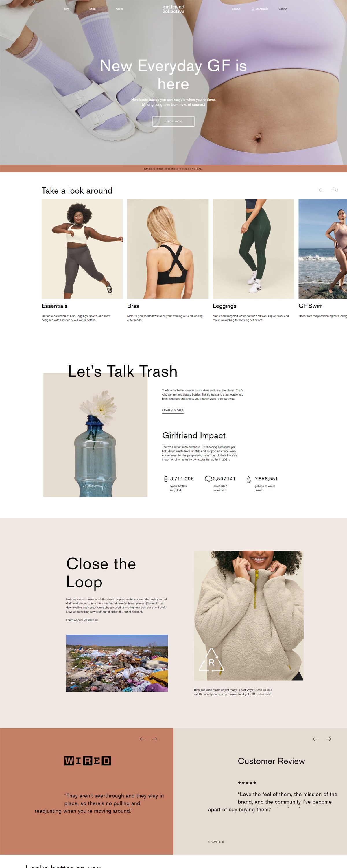 eCommerce website: Girlfriend Collective