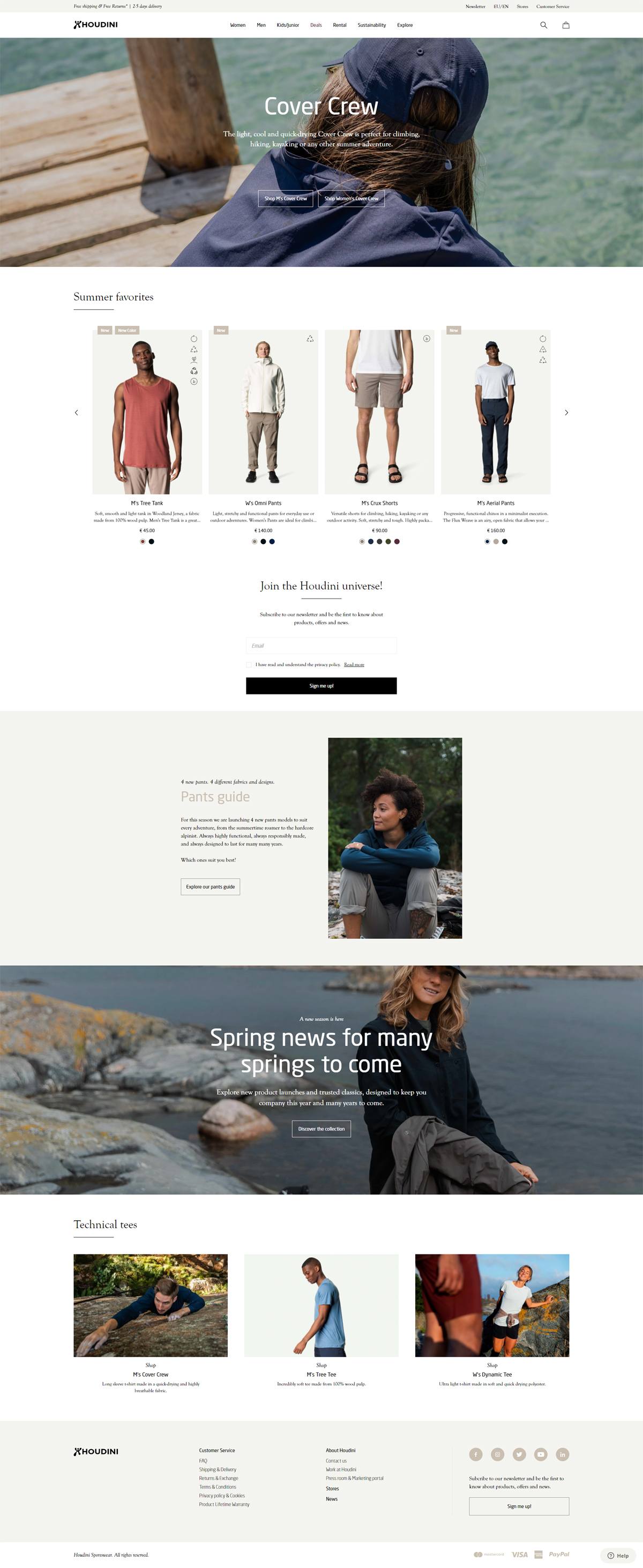eCommerce website: Houdini