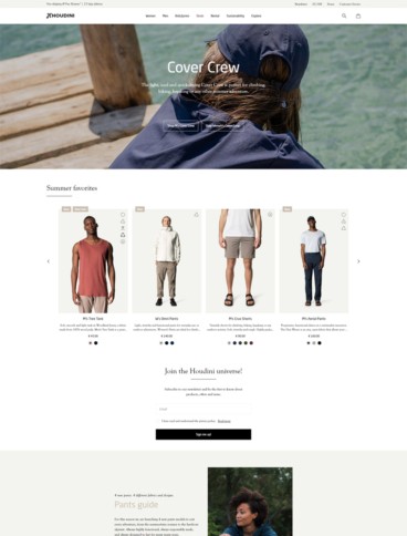 eCommerce website: Houdini