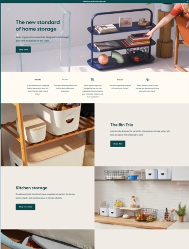 eCommerce website: Open Spaces