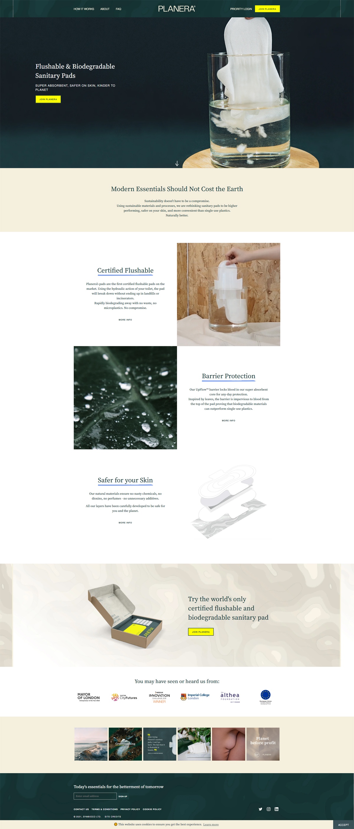 eCommerce website: Planera