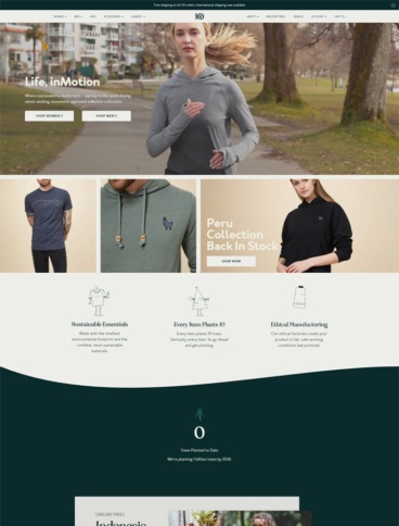 eCommerce website: tentree